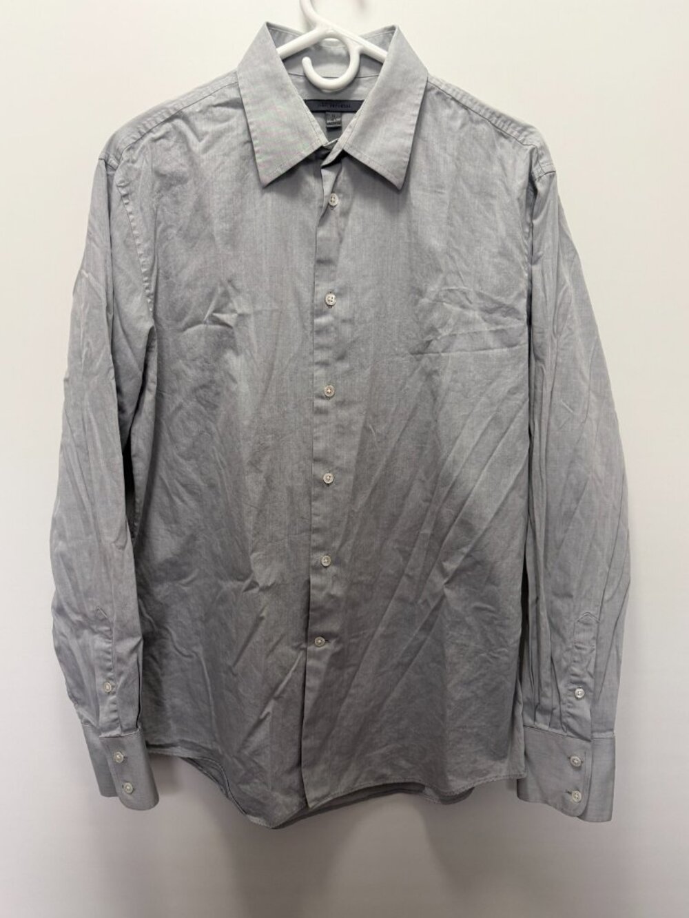 John Varvatos Gray Dress Shirt Long Sleeve Cotton Button Up Men's 16 41L